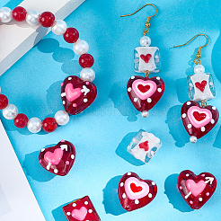 16 шт. 4 стиля эмалевых бусин ручной работы в технике лэмпворк LAMP-PA0001-06