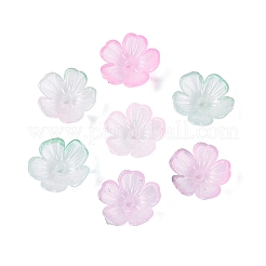 透明プラスチックビーズキャップ  5  - 花びらの花  ツートン  ミディアムアクアマリン  10.5x10.5x4mm  穴：1.6mm  約3846個/500g&nbsp;KY-Q005-02A-11