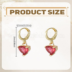 1 пара серег с подвеской в форме сердца из латуни&nbsp;EJEW-LP0007-015