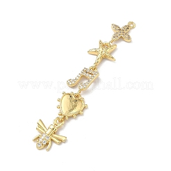 Messing Micro Pave klare Zirkonia große Anhänger&nbsp;KK-B176-02G-01