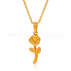 Ожерелья с подвеской в виде цветка из нержавеющей стали 304 для женщин&nbsp;MR4365-2