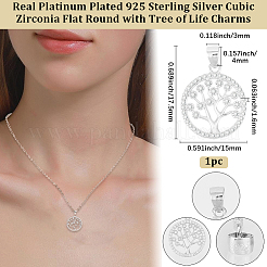 1 шт. 925 подвески из стерлингового серебра с родиевым покрытием&nbsp;STER-BBC0008-33