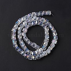 Стеклянные бусины с гальваническим покрытием &nbsp;X-EGLA-D018-8x8mm-01