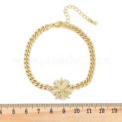 Латунные браслеты с микропаве из чистого кубического циркония&nbsp;LS-BJEW-M050-03G-03