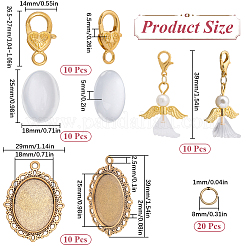 DIY Blank Oval & Engel Legierung Hochzeitsstrauß Charm Making Kit&nbsp;DIY-SC0025-08