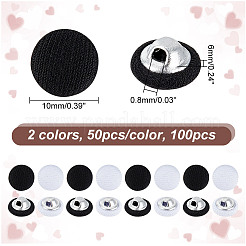 100 шт. двухцветные алюминиевые кнопки с тремя отверстиями DIY-NB0010-26