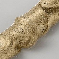 高温ファイバー人形のヘア前髪  DIY人形製作用品  淡いチソウ  980~1000x50mm&nbsp;DIY-WH0588-95B