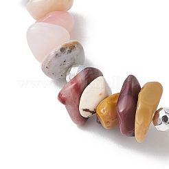 Pulseras elásticas con chips de piedras preciosas mixtas naturales y sintéticas.&nbsp;BJEW-JB11068
