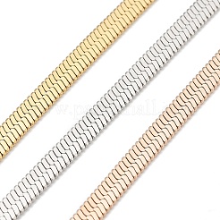 Mehrlagige flache Schlangenkettenhalsketten aus 304 Edelstahl&nbsp;NJEW-H043-14MC