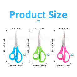 6 шт. мини-ножницы из нержавеющей стали с пластиковой ручкой 3 цветов&nbsp;TOOL-TA0001-10