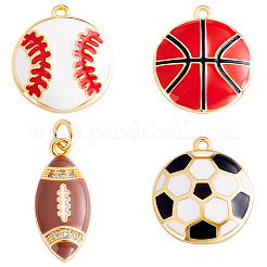8 pz 4 stili pendenti in ottone smaltato&nbsp;KK-BBC0027-49