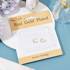 6 шт. фурнитура для ушей из латуни с микропаве из прозрачного кубического циркония KK-BBC0009-76