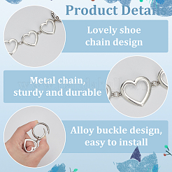 2 шт. сплава сердце цепи ремень для ботинок&nbsp;FIND-FG0003-66