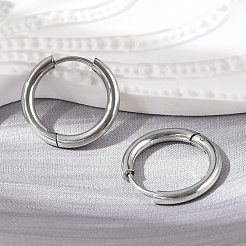 Orecchini a cerchio huggie in acciaio inossidabile 201 resistenti all'ossidazione&nbsp;LS-STAS-F149-33P-B