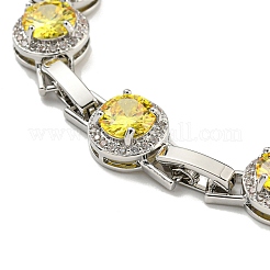 Braccialetti con catena a maglie rotonde piatte in vetro&nbsp;BJEW-H604-02P-04