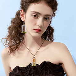 Наборы для самостоятельного изготовления подвесок из латуни и стекла&nbsp;DIY-BC0015-27G