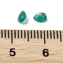 Ограненный натуральный зеленый оникс-агат (окрашенный и нагретый) кабошоны G-I295-05C-15A-08