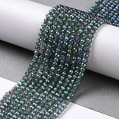 Chapelets de perles en verre transparent électrolytique&nbsp;GLAA-H021-01B-FR01