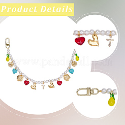 1 chaîne décorative pour sac en perles acryliques imitation perle&nbsp;HJEW-SC0003-36