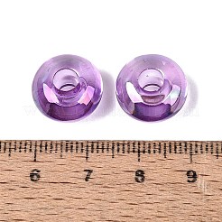 クリアアクリルヨーロピアンビーズ  大穴ビーズ  暗い蘭  14x8mm  穴：5mm&nbsp;OACR-E033-20C