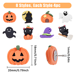 4 Set Reißzwecken mit Halloween-Motiv&nbsp;AJEW-FH0003-70
