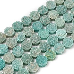 Нити резных бусин из натурального амазонита G-B134-A01-01