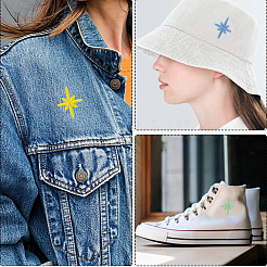 30 шт. 3-х цветная тканевая звезда самоклеящаяся вышитая пришивная аппликация&nbsp;PATC-CY0001-25