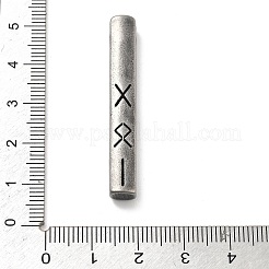 レトロな304ステンレススチールペンダント  ルーン文字のチャームが付いた長方形  アンティークシルバー  46x6.5x5.5mm  穴：3mm&nbsp;STAS-V008-32AS-10
