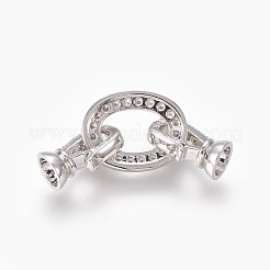 Латунные микро проложить кубического циркония раз за застежками KK-P164-18P