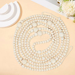 Круглая деревянная гирлянда из бисера для украшения елки&nbsp;AJEW-WH20019-62