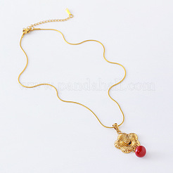 3 шт. ожерелье из нержавеющей стали в европейском и американском стиле с красным круглым кулоном для женщин RT2446