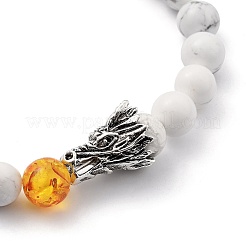 Bracelets de perles extensibles en howlite naturelle pour hommes&nbsp;BJEW-JB05429-01