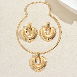 Комплекты из колье и серег-гвоздиков с подвеской в виде железного сердца для женщин WD9044