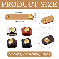 10 Stück 5 Farben PU-Leder Gürtel Befestigungsring Schnalle&nbsp;FIND-FH0017-67
