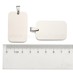 変色防止長方形タグペンダント  ステンレスペンダント201個  ステンレス鋼色  40x25x1.5mm  穴：4~5.5x8.5~10mm&nbsp;X-STAS-H061-04