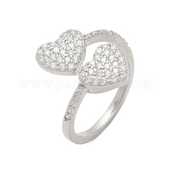 Манжеты из латуни с микро паве кубический цирконий для женщин&nbsp;RJEW-C129-12P