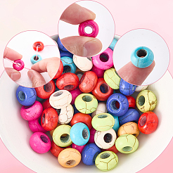 80 шт. 8-х цветные окрашенные синтетические бирюзовые европейские бусины SPDL-SC0001-01