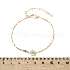 Bracelets à maillons en laiton micro pavé de zircons cubiques pour anniversaire&nbsp;BJEW-U031-01G-12