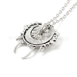 Legierung Totenkopf Motte Anhänger Halskette&nbsp;NJEW-G056-05AS