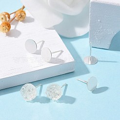 925スターリングシルバー製スタッドピアスパーツ  スタンプ925個付きイヤリングポスト  銀  11.5mm  トレイ：7mm  ピン：0.8mm&nbsp;X-STER-K167-045F-S