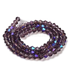 Прозрачные стеклянные бусины гальваническим пряди&nbsp;GLAA-F029-4mm-D04