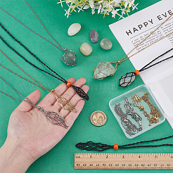 9 шт. 9 стиля полиэстер и 304 нержавеющая сталь цепь пустой макраме мешочек ожерелье изготовление NJEW-PH01602