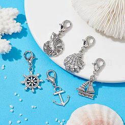 Подвески из сплава на морскую тематику HJEW-JM01395