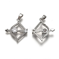 Латунные прозрачные кубические циркониевые подвески в виде созвездий&nbsp;KK-B031-08P