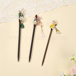 3 bâtonnet à cheveux en verre de 3 styles&nbsp;MRMJ-DJ0001-13A