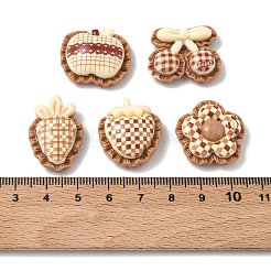 Cabochons aus opakem Harz mit Tartanmuster&nbsp;RESI-F067-04