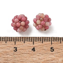Perles tissées en rhodonite naturelle&nbsp;GG-CBA2E9C-C03-02