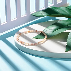 Bracciale elasticizzato con perle tonde opale rosa naturale da 3.5 mm&nbsp;BJEW-JB07414