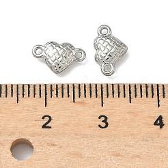 304ステンレススチール製タータンハートリンクコネクターチャーム  変色しない  ステンレス鋼色  6.5x9.5x2.5mm  穴：1mm&nbsp;STAS-D211-14B-P