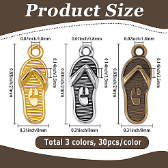 90 pièces 3 couleurs pendentifs en alliage de style tibétain&nbsp;TIBEP-SC0003-41